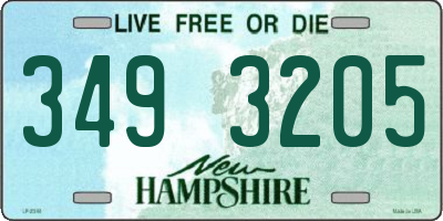 NH license plate 3493205