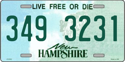 NH license plate 3493231