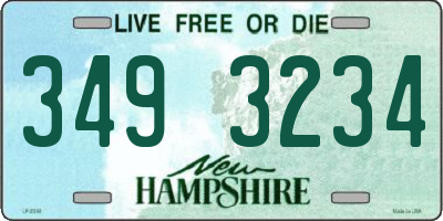 NH license plate 3493234
