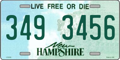NH license plate 3493456