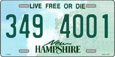 NH license plate 3494001