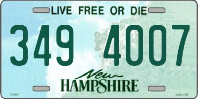 NH license plate 3494007