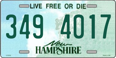 NH license plate 3494017