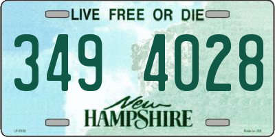 NH license plate 3494028