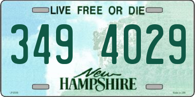 NH license plate 3494029