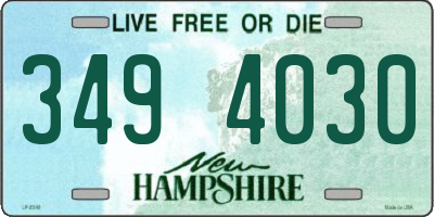 NH license plate 3494030