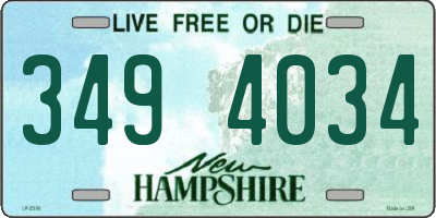 NH license plate 3494034