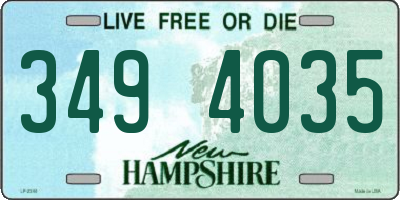 NH license plate 3494035