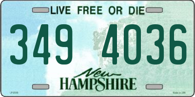 NH license plate 3494036
