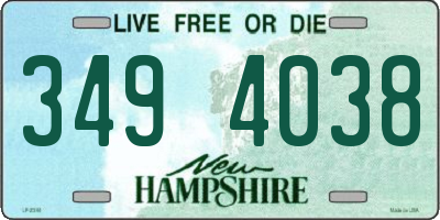 NH license plate 3494038