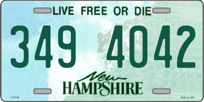 NH license plate 3494042
