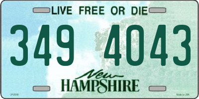 NH license plate 3494043