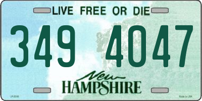 NH license plate 3494047