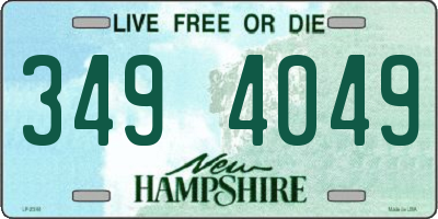NH license plate 3494049