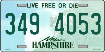 NH license plate 3494053