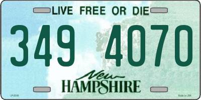NH license plate 3494070