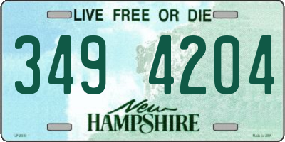 NH license plate 3494204