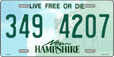 NH license plate 3494207