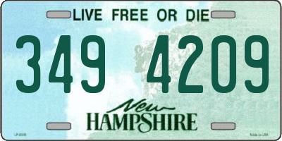 NH license plate 3494209
