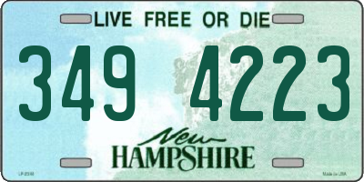 NH license plate 3494223