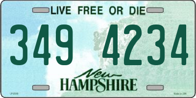 NH license plate 3494234