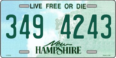 NH license plate 3494243