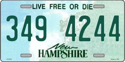 NH license plate 3494244