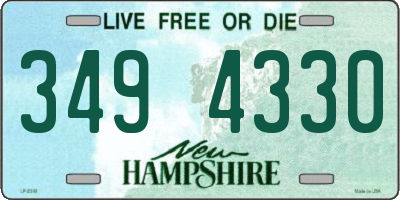 NH license plate 3494330