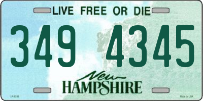 NH license plate 3494345