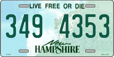 NH license plate 3494353