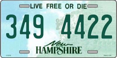 NH license plate 3494422