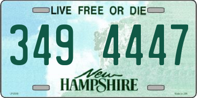 NH license plate 3494447