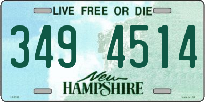 NH license plate 3494514