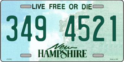 NH license plate 3494521