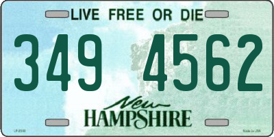 NH license plate 3494562