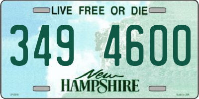 NH license plate 3494600