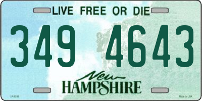 NH license plate 3494643