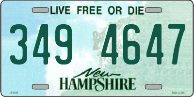 NH license plate 3494647