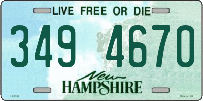 NH license plate 3494670