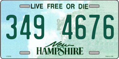 NH license plate 3494676