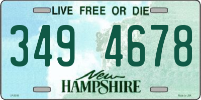 NH license plate 3494678