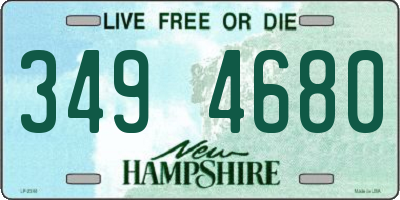 NH license plate 3494680