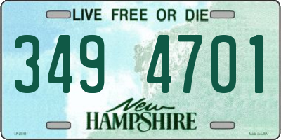 NH license plate 3494701
