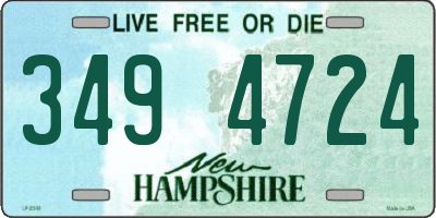 NH license plate 3494724