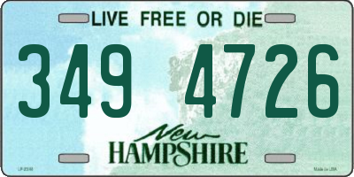 NH license plate 3494726