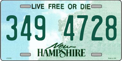 NH license plate 3494728
