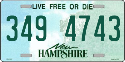 NH license plate 3494743
