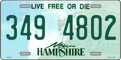 NH license plate 3494802