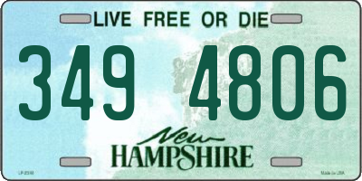 NH license plate 3494806