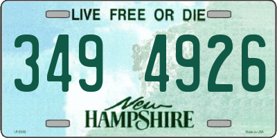 NH license plate 3494926